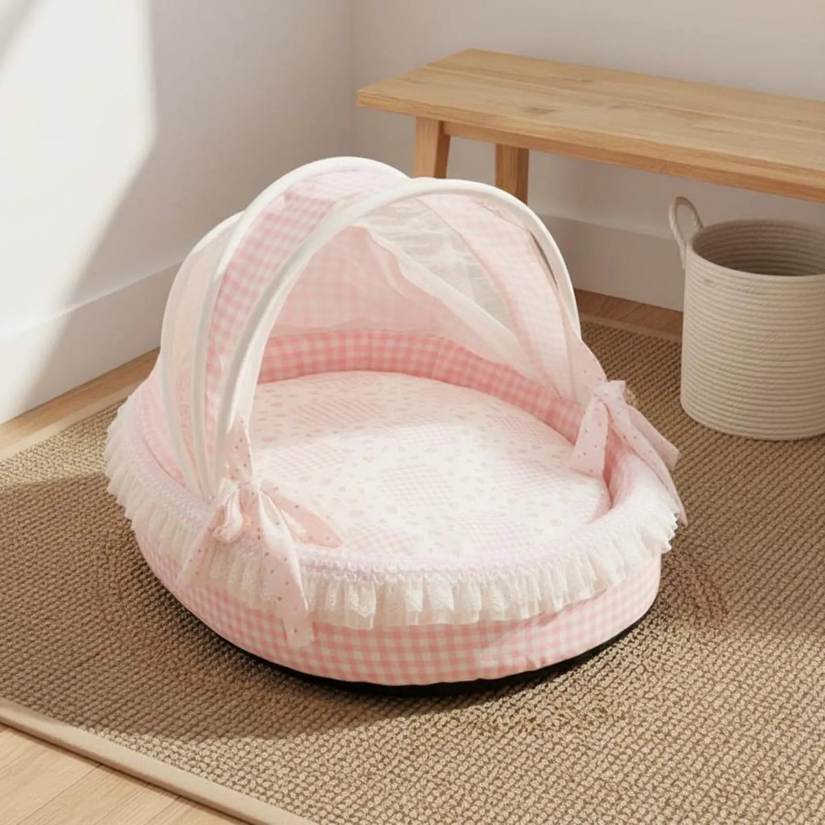 Princess Design Feline Bed Breathable Semi Enclosed Pet Bed Cradle Pet Nest Soft Lightweight for Cats