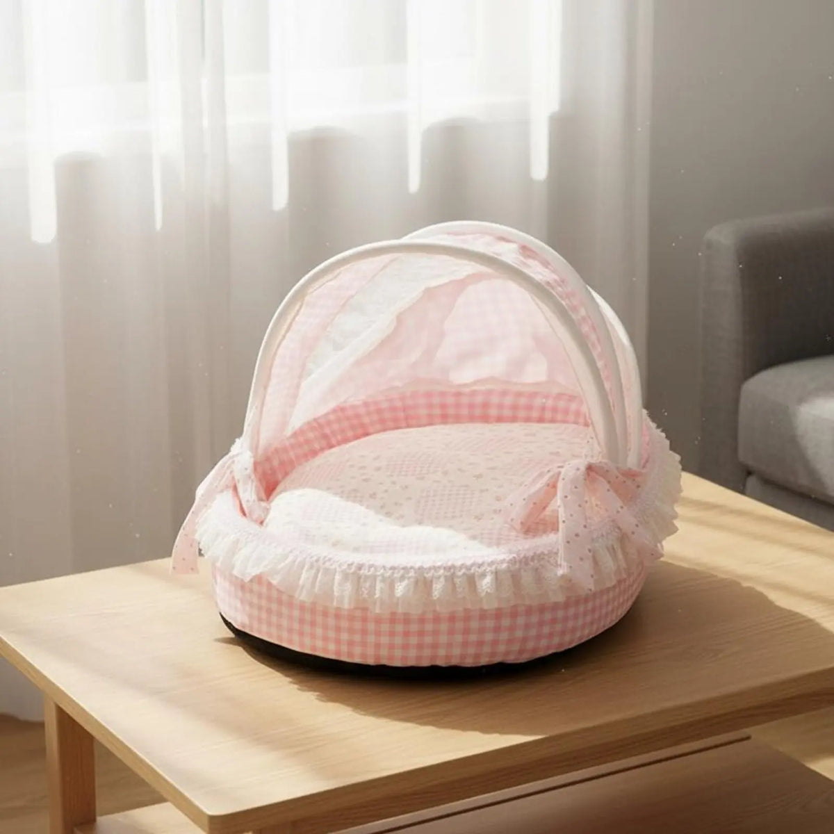Princess Design Feline Bed Breathable Semi Enclosed Pet Bed Cradle Pet Nest Soft Lightweight for Cats