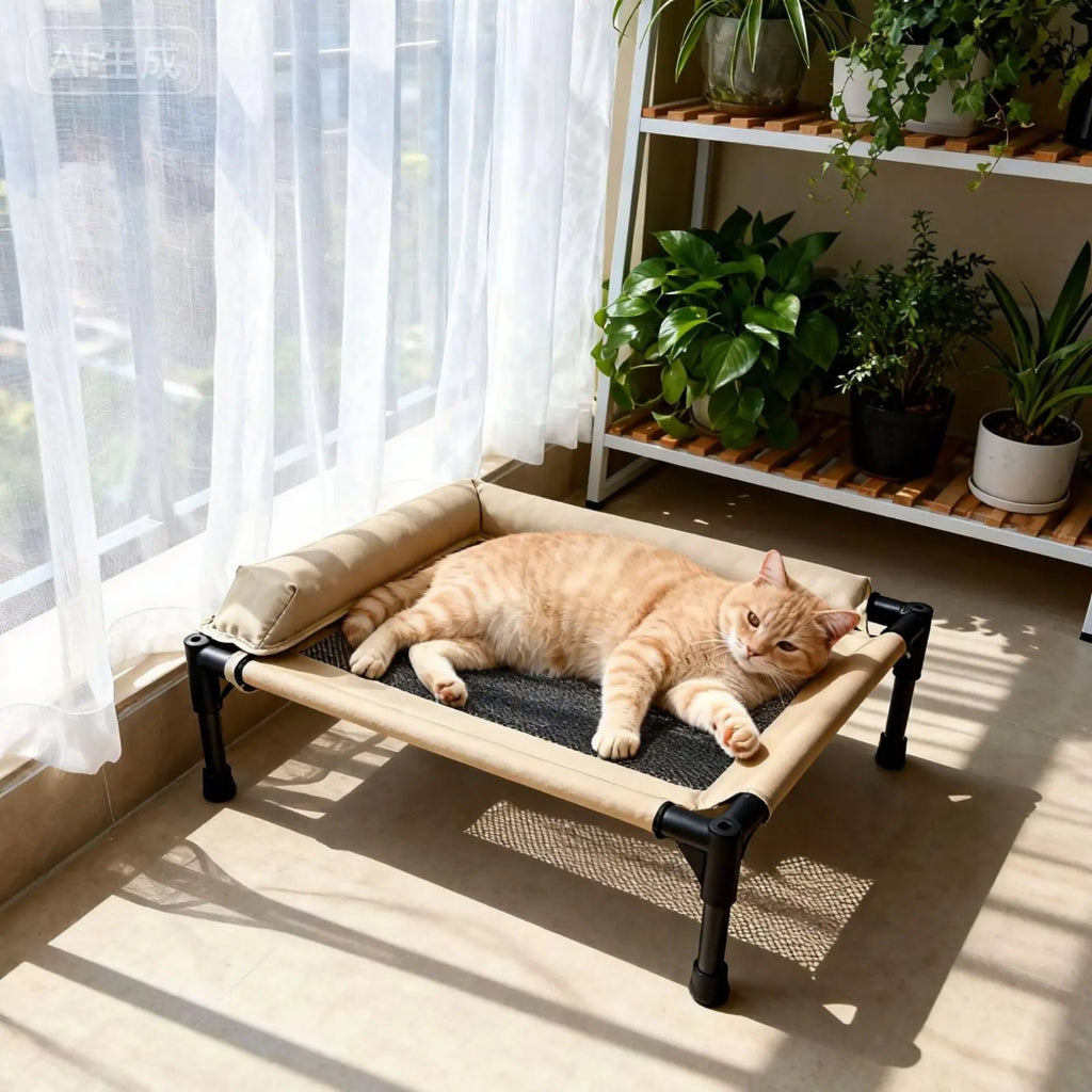 Raised Cooling Pet Cot Washable Elevated Dog Bed for Small Dogs